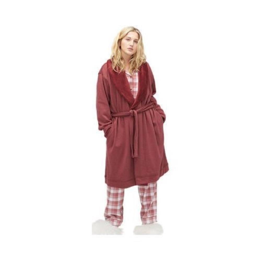New UGG Blanche Plus Plush Shawl Collar red Robe - Picture 4 of 6